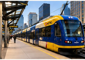 Illustration of Minneapolis light rail train